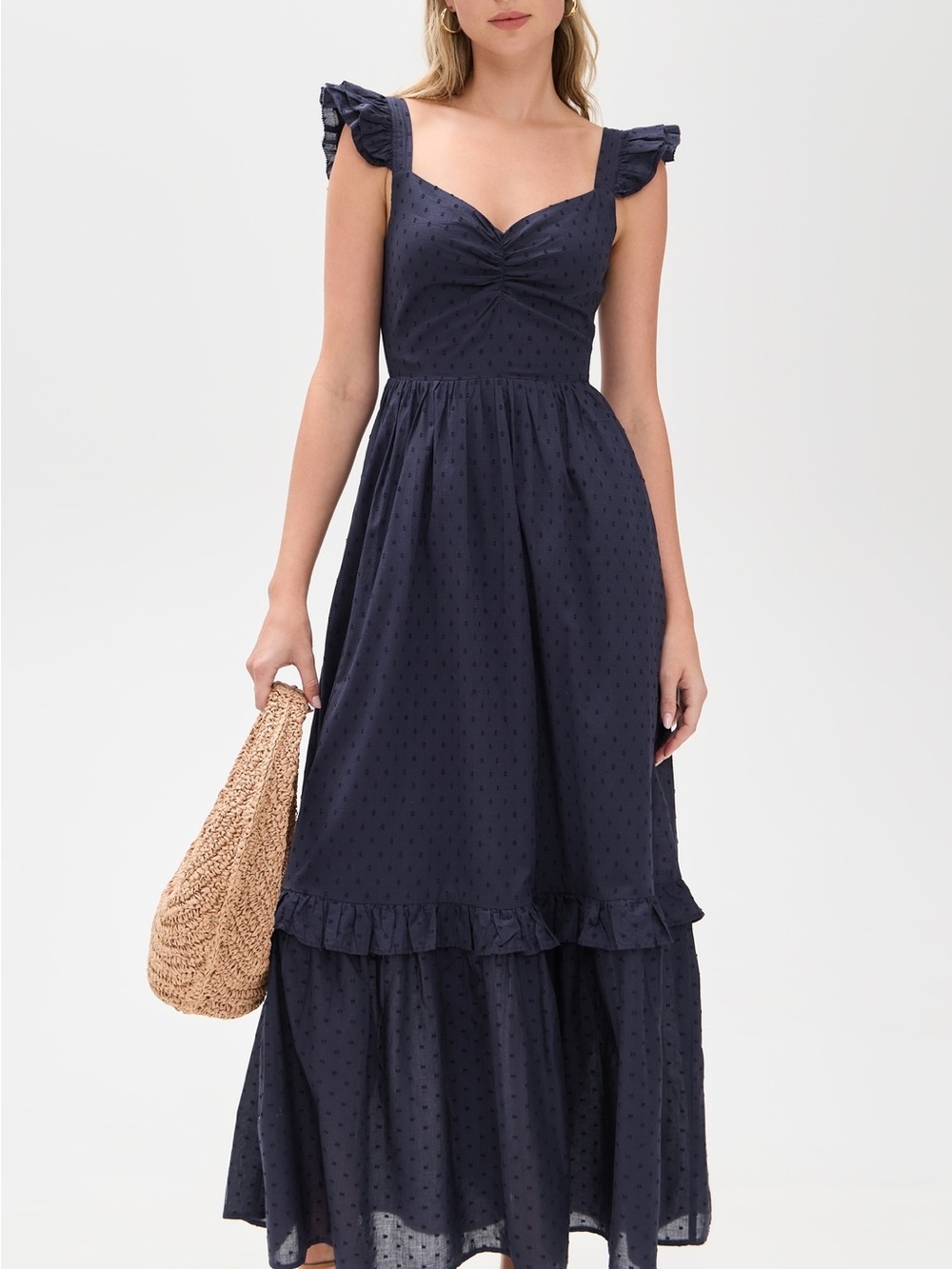 Cleobella-NWT-Nica Navy Ruffled Tiered Maxi Dress